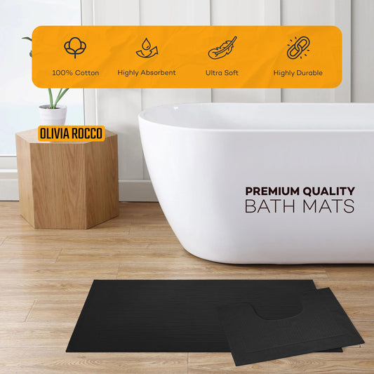 OLIVIA ROCCO Bath Mat 2 Piece Monaco Non Slip Bath Mat and Pedestal Set Wholesale Manchester UK
