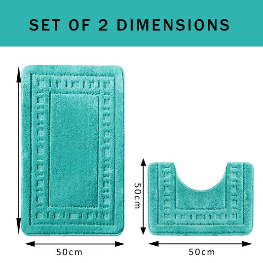 OLIVIA ROCCO Bath Mat DUCK EGG Miami 2 Piece Duck Egg Bath Mat & Pedestal Set Wholesale Manchester UK