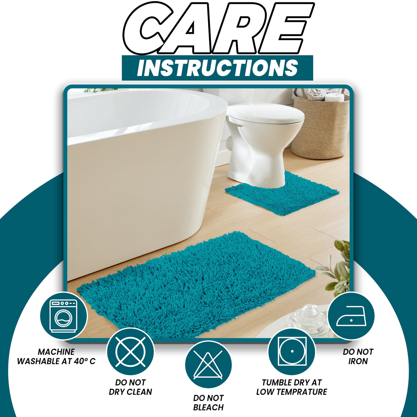 OLIVIA ROCCO Bath Mat TEAL Como 2 Piece Teal Bath Mat & Pedestal Set Wholesale Manchester UK