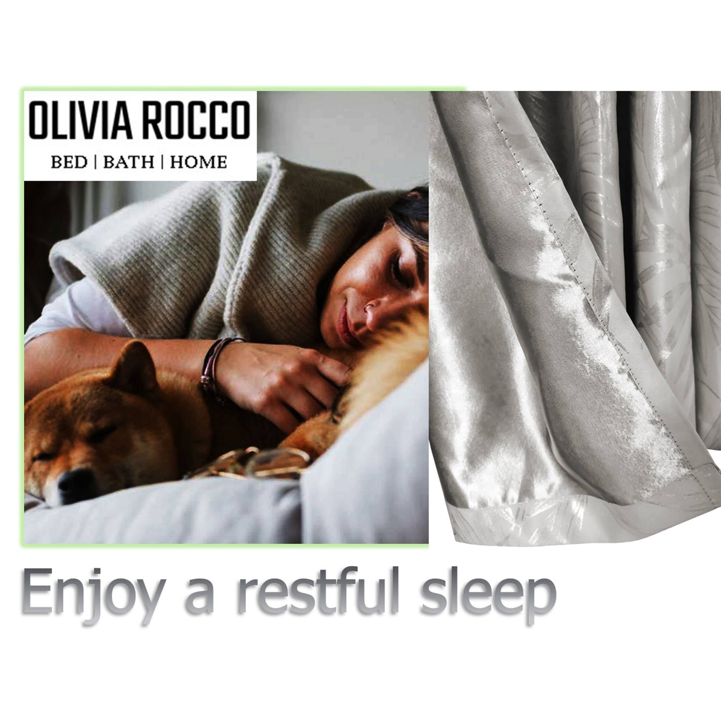 OLIVIA ROCCO Curtain Leaf Natural Sparkle Blackout Curtains Wholesale Manchester UK