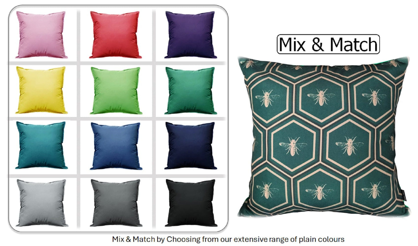 OLIVIA ROCCO Cushions 43 x 43 cm / EMERALD BEES Emerald Bees Waterproof Cushion Covers 43x43cm Wholesale Manchester UK
