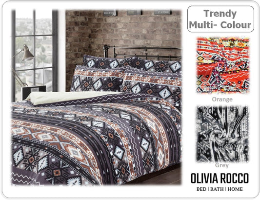 OLIVIA ROCCO Duvet Cover Aztec Printed Teddy Duvet Sets With Reversible Sherpa Fleece Fur Wholesale Manchester UK