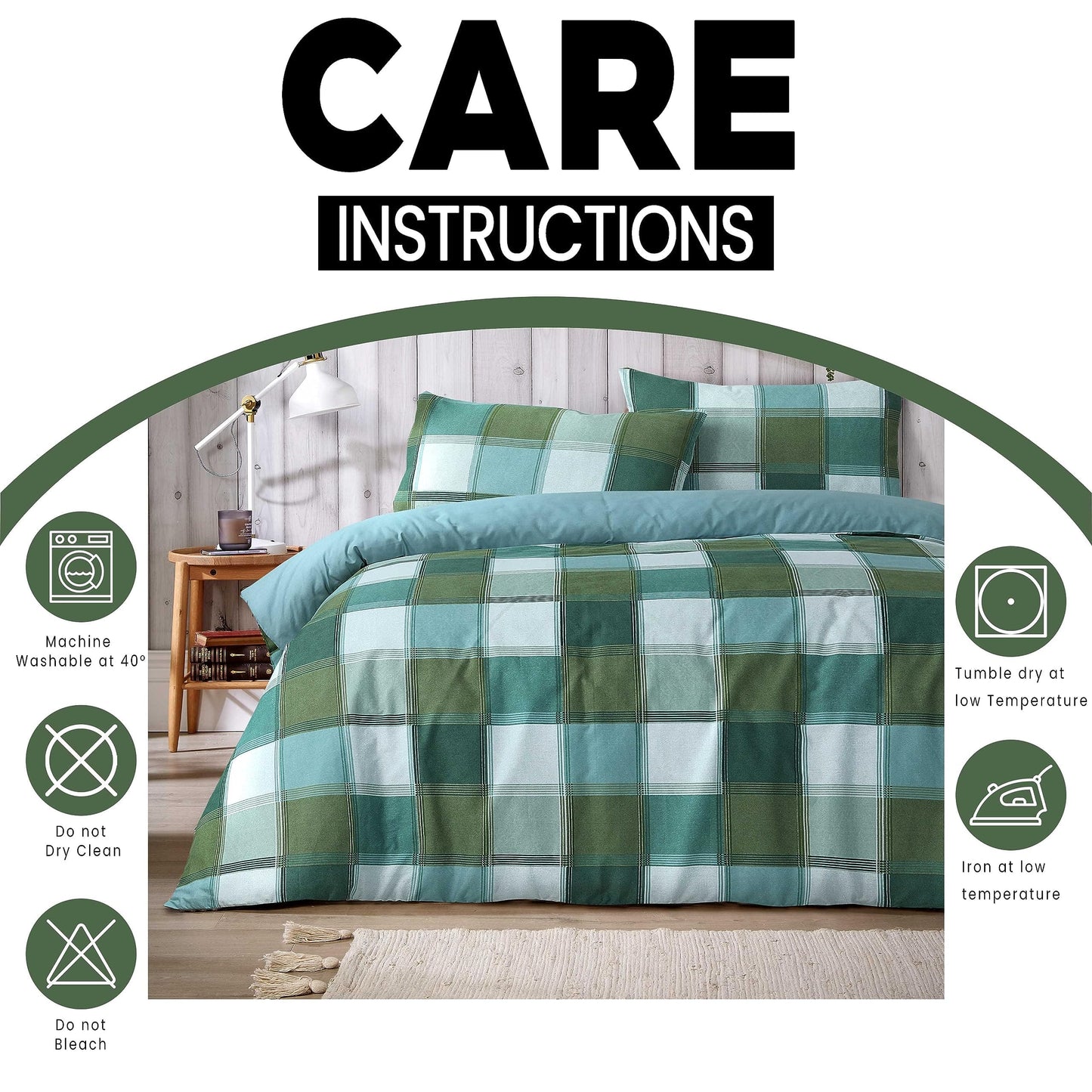 OLIVIA ROCCO Duvet Cover Glencoe Check Duvet Cover Set Easy Care Reversible Bedding Quilt Covers Wholesale Manchester UK