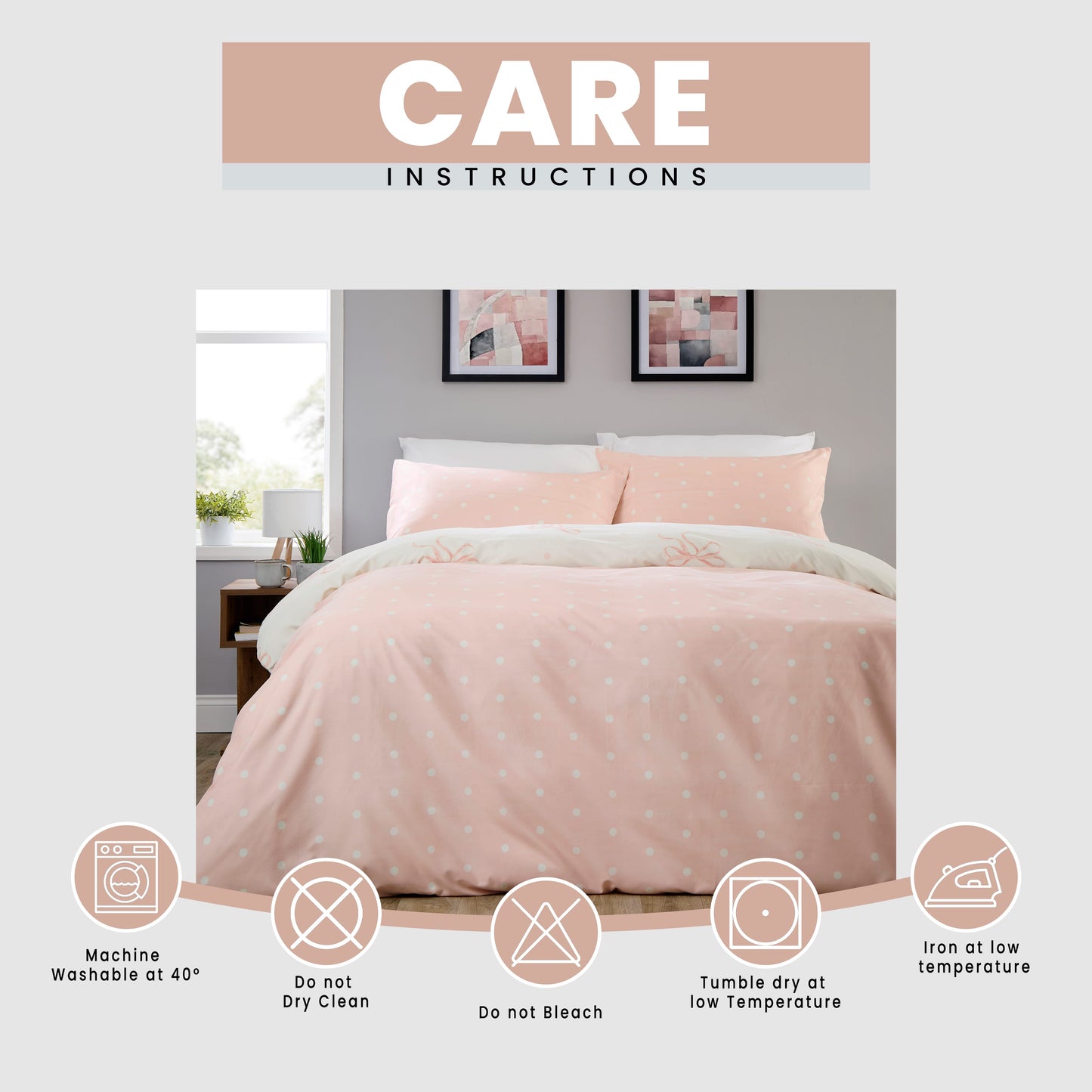 OLIVIA ROCCO Duvet Cover LOOMWORKS Bows Pink Microfibre Duvet Cover Set Wholesale Manchester UK