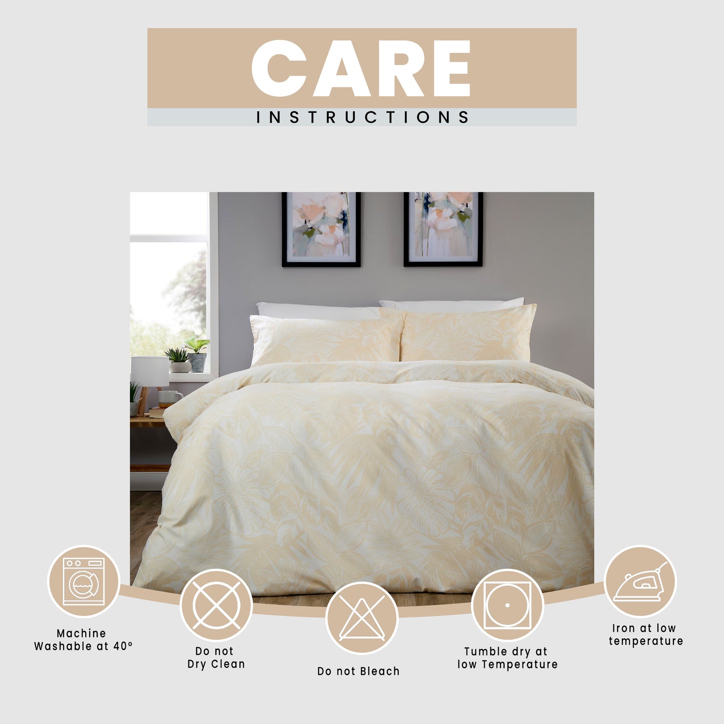 OLIVIA ROCCO Duvet Cover LOOMWORKS Fern Natural Microfibre Duvet Cover Set Wholesale Manchester UK