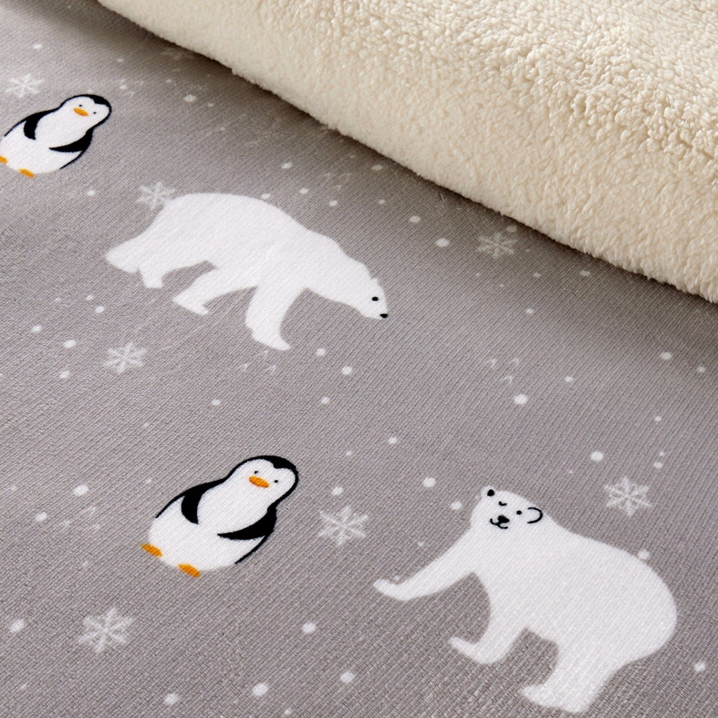 OLIVIA ROCCO Duvet Cover Polar Bear & Penguins Printed Teddy Duvet Sets With Reversible Sherpa Fleece Fur Wholesale Manchester UK