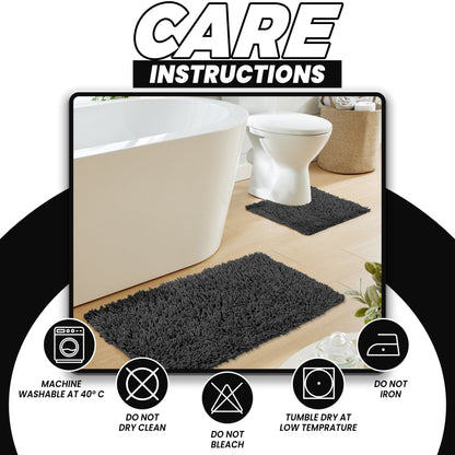 OLIVIA ROCCO Bath Mat BLACK Como 2 Piece Black Bath Mat & Pedestal Set Wholesale Manchester UK