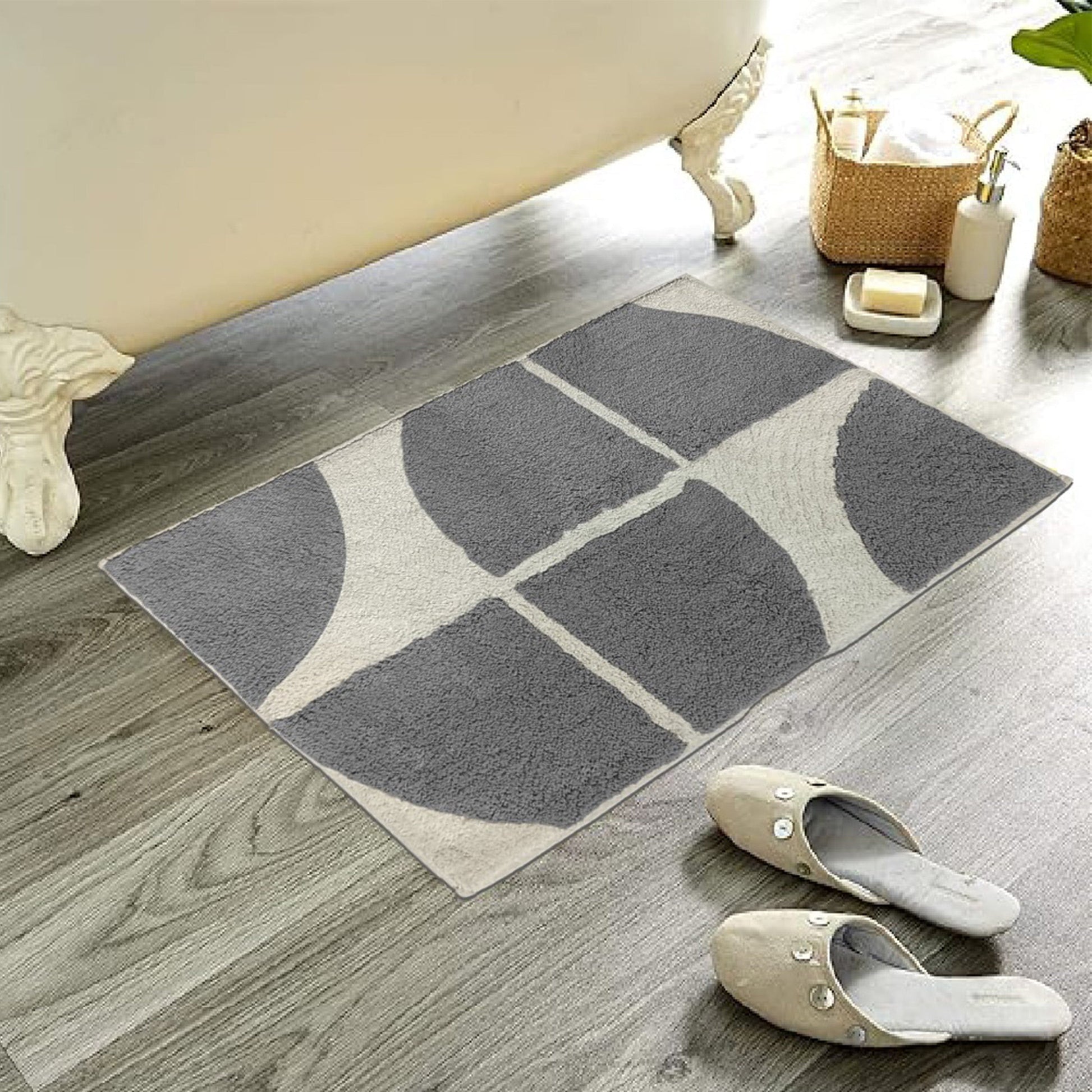 OLIVIA ROCCO Bath Mat CHARCOAL Stockholm Bath Mat Wholesale Manchester UK