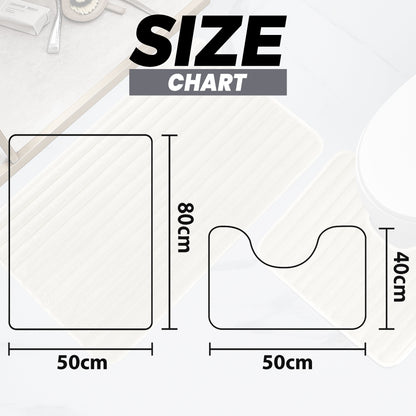 OLIVIA ROCCO Bath Mat CREAM 2 Piece Ribbed Cream Bath Mat Set Wholesale Manchester UK