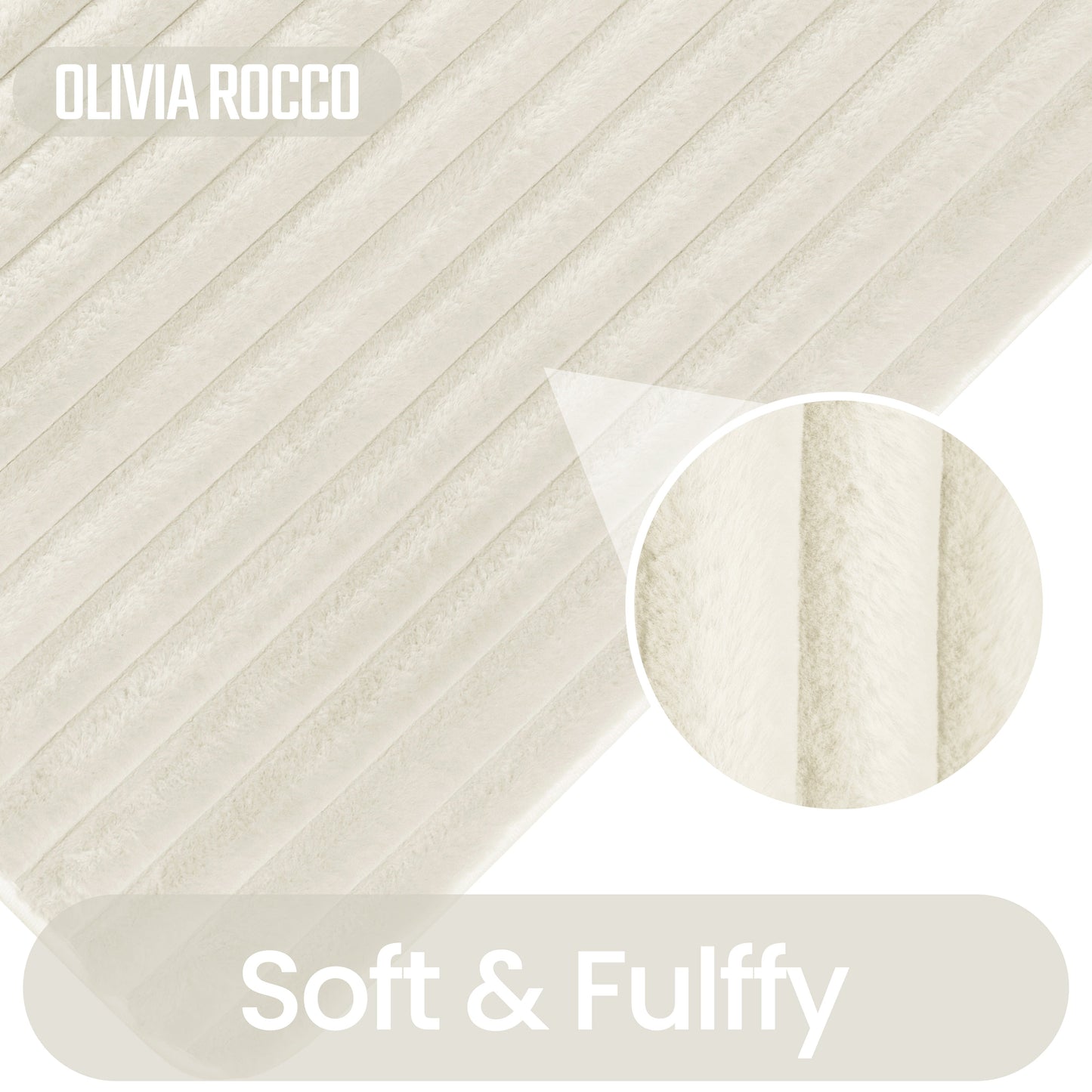 OLIVIA ROCCO Bath Mat CREAM 2 Piece Ribbed Cream Bath Mat Set Wholesale Manchester UK
