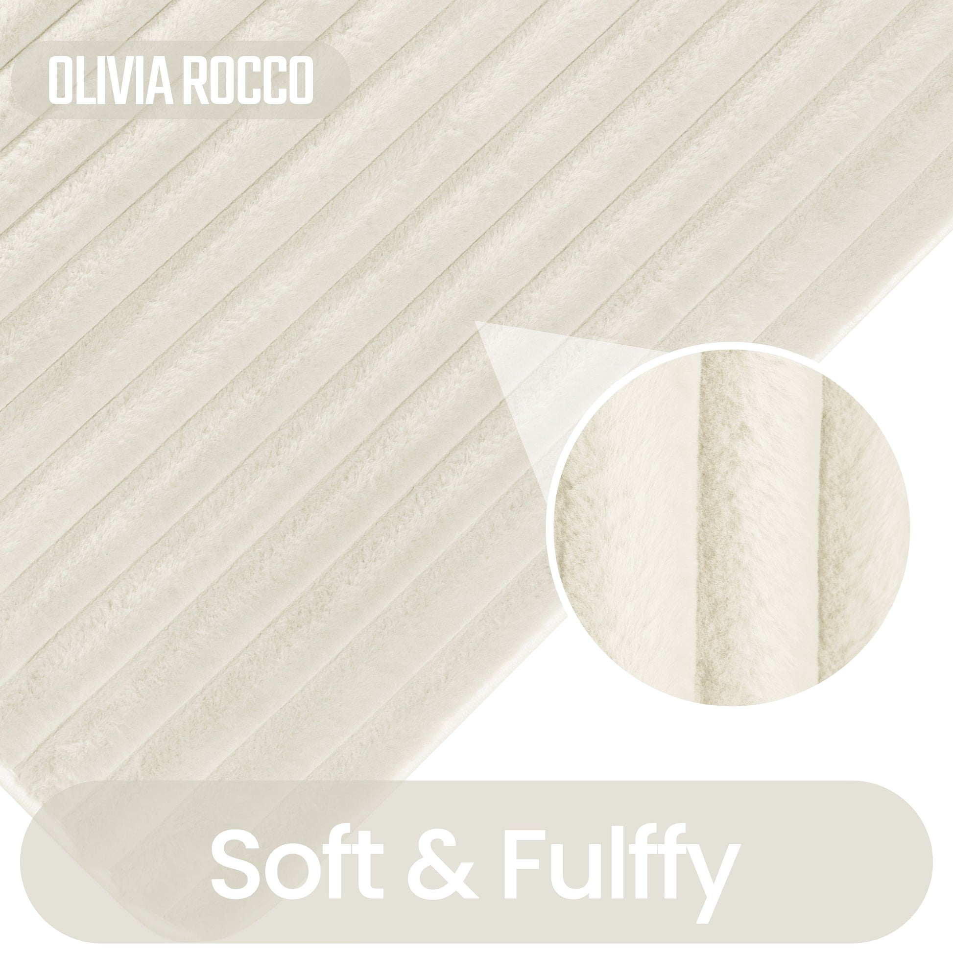 OLIVIA ROCCO Bath Mat CREAM 2 Piece Ribbed Cream Bath Mat Set Wholesale Manchester UK