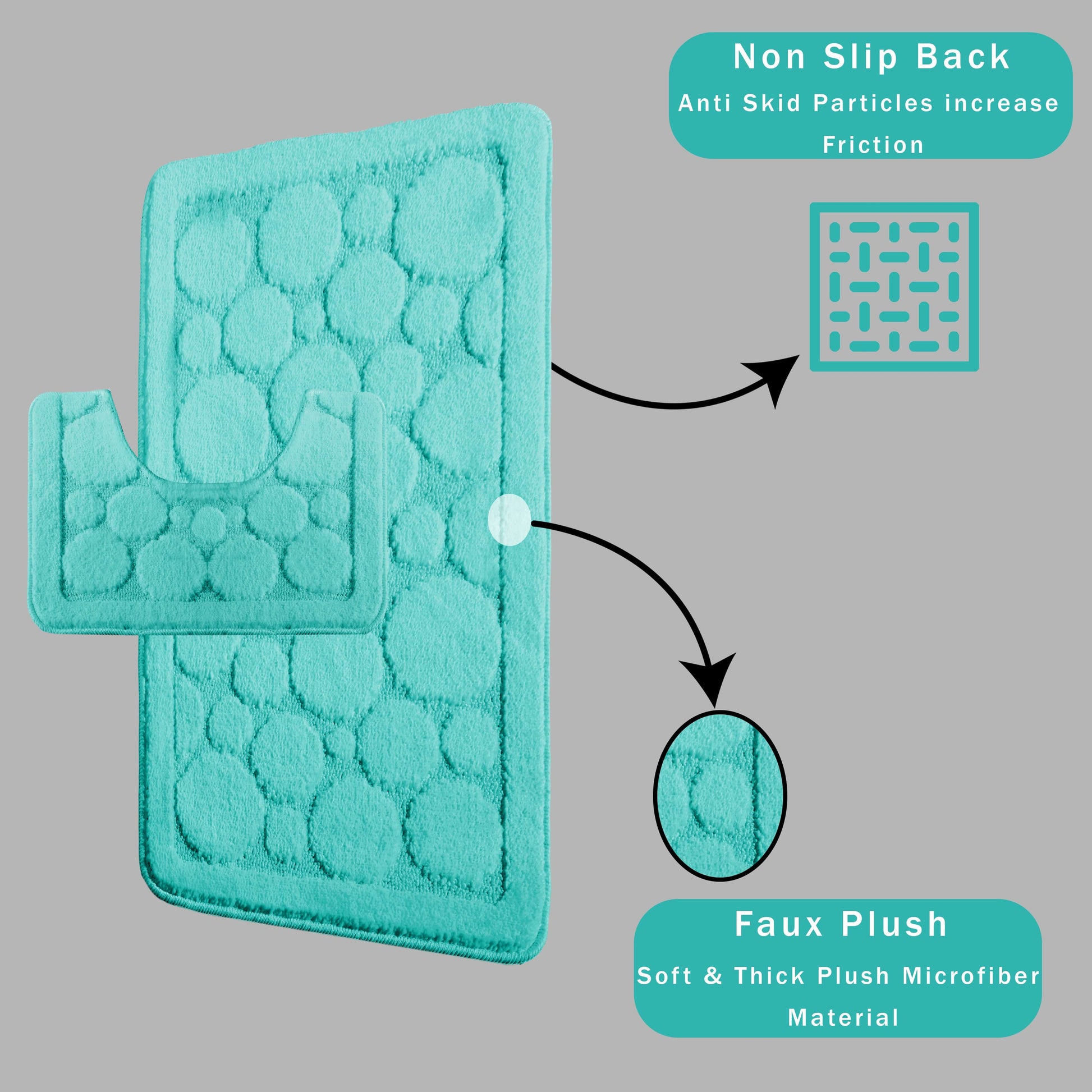 OLIVIA ROCCO Bath Mat DUCK EGG Cali Bubbles 2 Piece Duck Egg Bath Mat & Pedestal Set Wholesale Manchester UK
