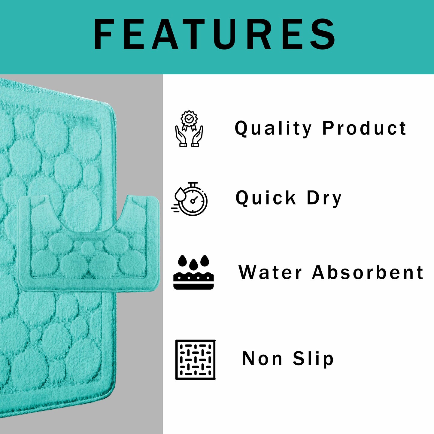 OLIVIA ROCCO Bath Mat DUCK EGG Cali Bubbles 2 Piece Duck Egg Bath Mat & Pedestal Set Wholesale Manchester UK