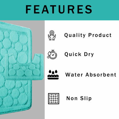 OLIVIA ROCCO Bath Mat DUCK EGG Cali Bubbles 2 Piece Duck Egg Bath Mat & Pedestal Set Wholesale Manchester UK