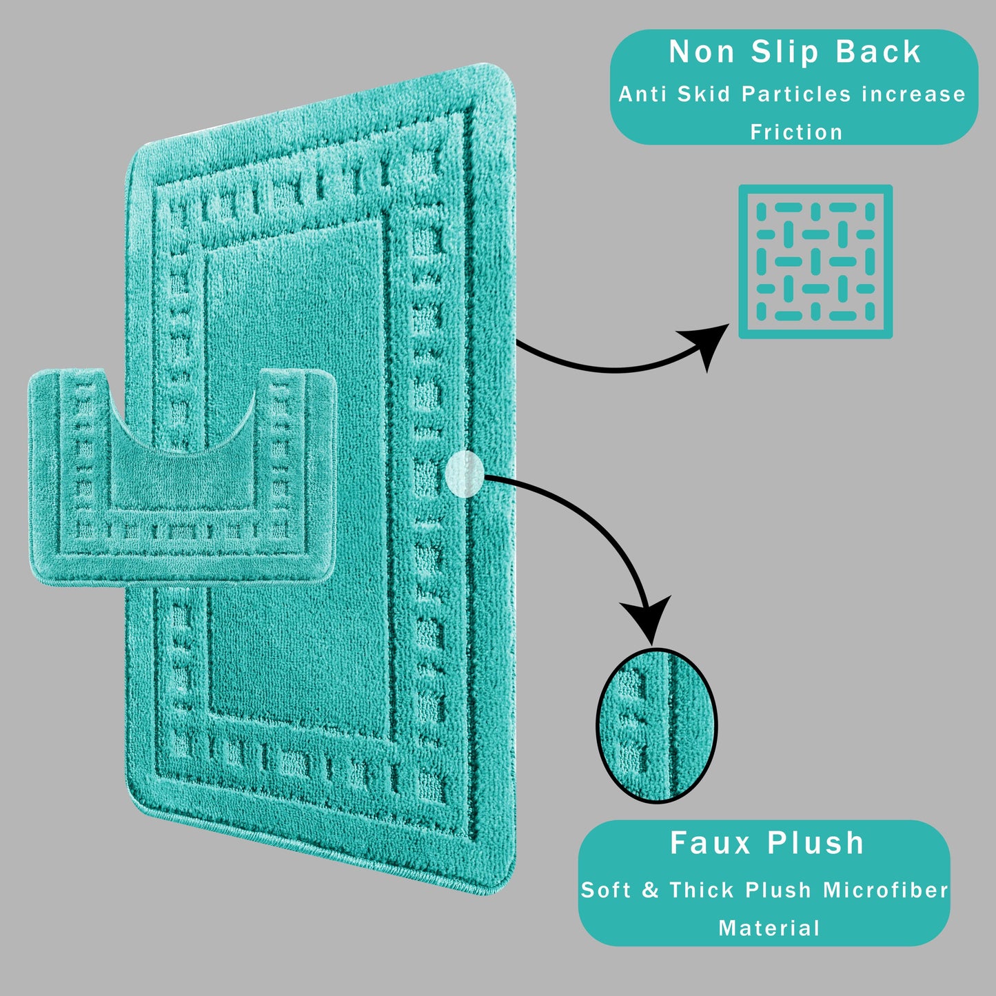 OLIVIA ROCCO Bath Mat DUCK EGG Miami 2 Piece Duck Egg Bath Mat & Pedestal Set Wholesale Manchester UK