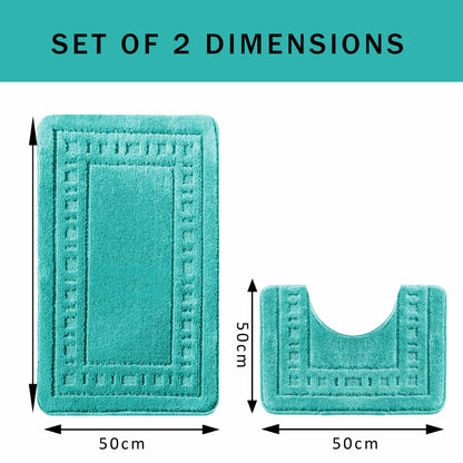 OLIVIA ROCCO Bath Mat DUCK EGG Miami 2 Piece Duck Egg Bath Mat & Pedestal Set Wholesale Manchester UK