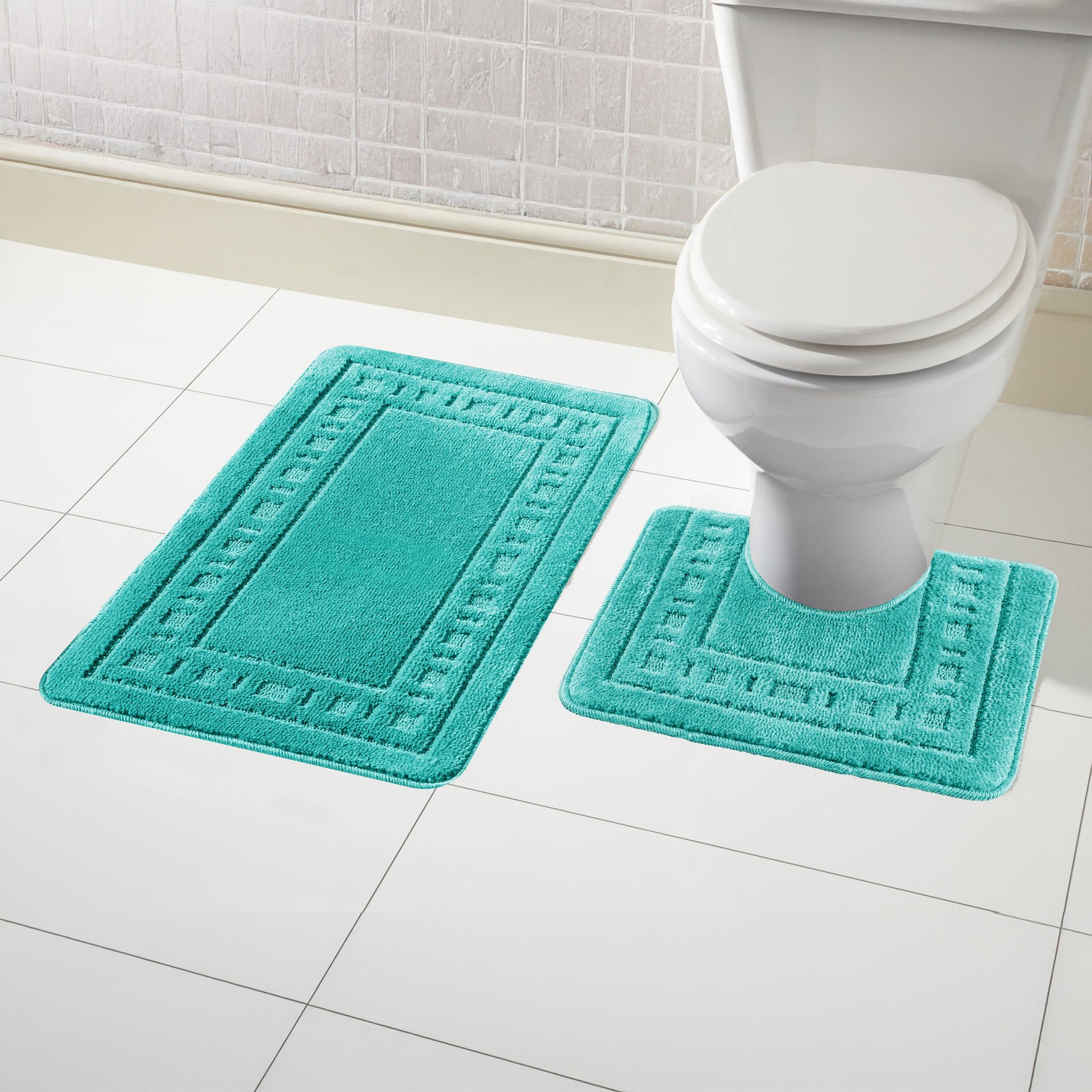 OLIVIA ROCCO Bath Mat DUCK EGG Miami 2 Piece Duck Egg Bath Mat & Pedestal Set Wholesale Manchester UK