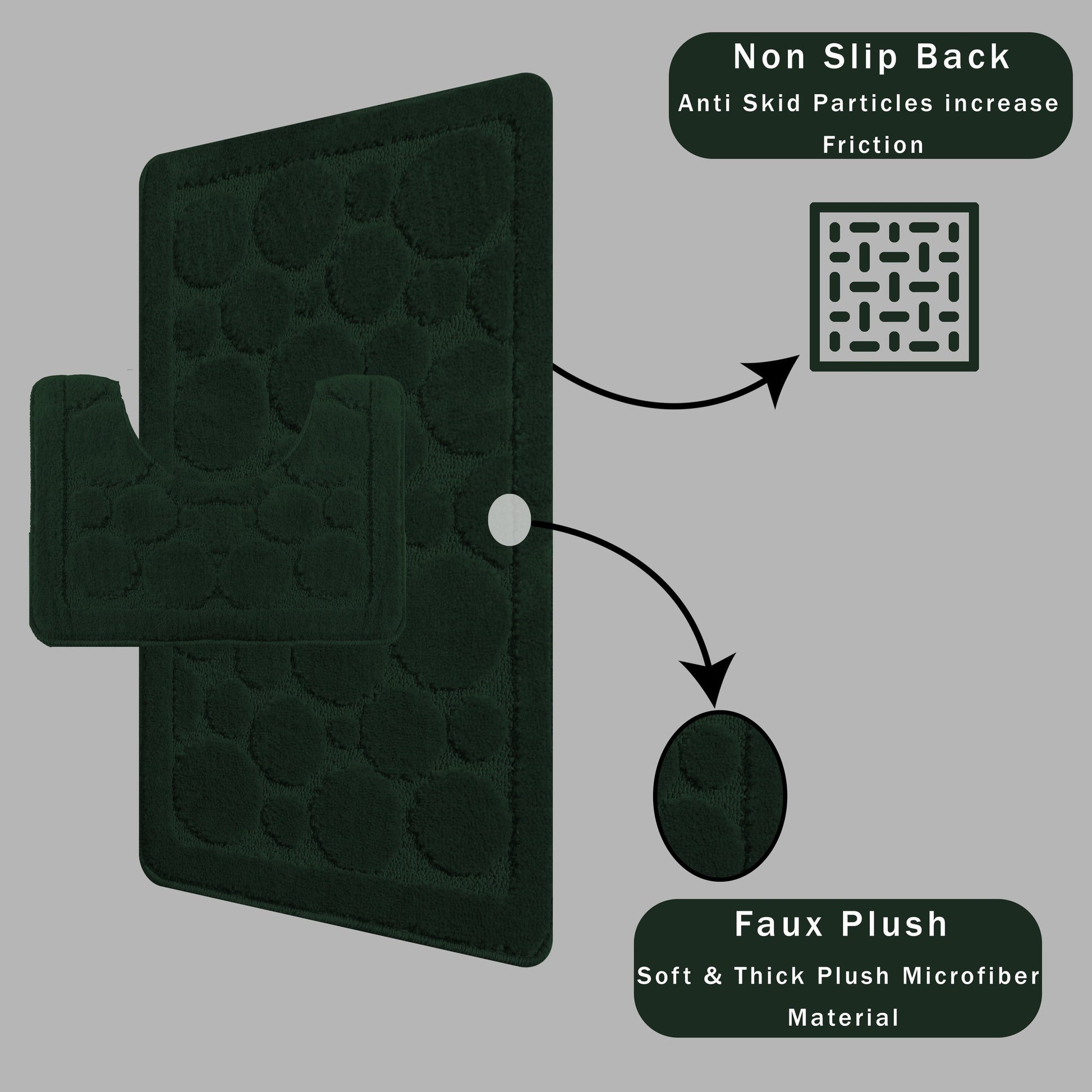 OLIVIA ROCCO Bath Mat EMERALD GREEN Cali Bubbles 2 Piece Emerald Green Bath Mat & Pedestal Set Wholesale Manchester UK