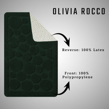 OLIVIA ROCCO Bath Mat EMERALD GREEN Cali Bubbles 2 Piece Emerald Green Bath Mat & Pedestal Set Wholesale Manchester UK