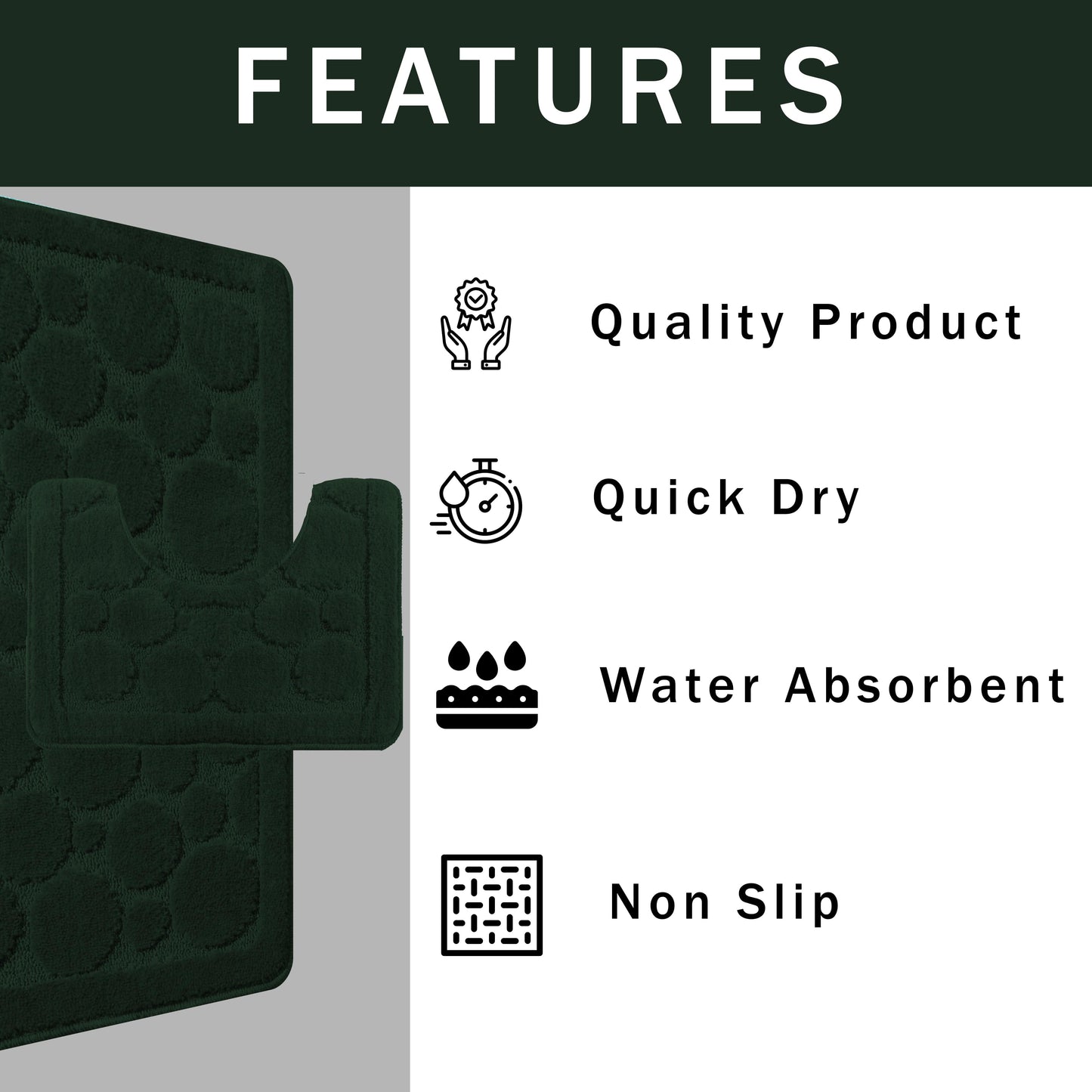 OLIVIA ROCCO Bath Mat EMERALD GREEN Cali Bubbles 2 Piece Emerald Green Bath Mat & Pedestal Set Wholesale Manchester UK