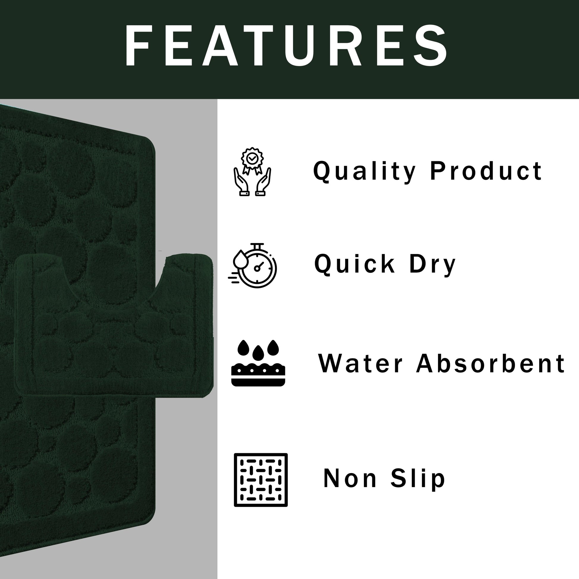 OLIVIA ROCCO Bath Mat EMERALD GREEN Cali Bubbles 2 Piece Emerald Green Bath Mat & Pedestal Set Wholesale Manchester UK