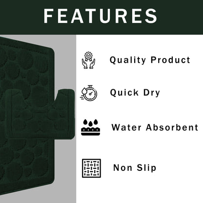 OLIVIA ROCCO Bath Mat EMERALD GREEN Cali Bubbles 2 Piece Emerald Green Bath Mat & Pedestal Set Wholesale Manchester UK