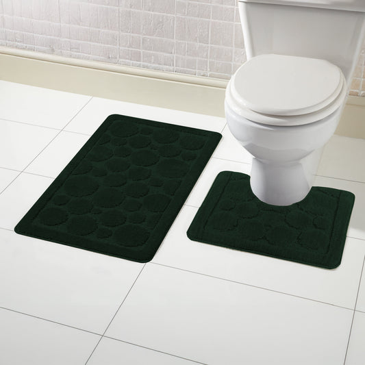 OLIVIA ROCCO Bath Mat EMERALD GREEN Cali Bubbles 2 Piece Emerald Green Bath Mat & Pedestal Set Wholesale Manchester UK