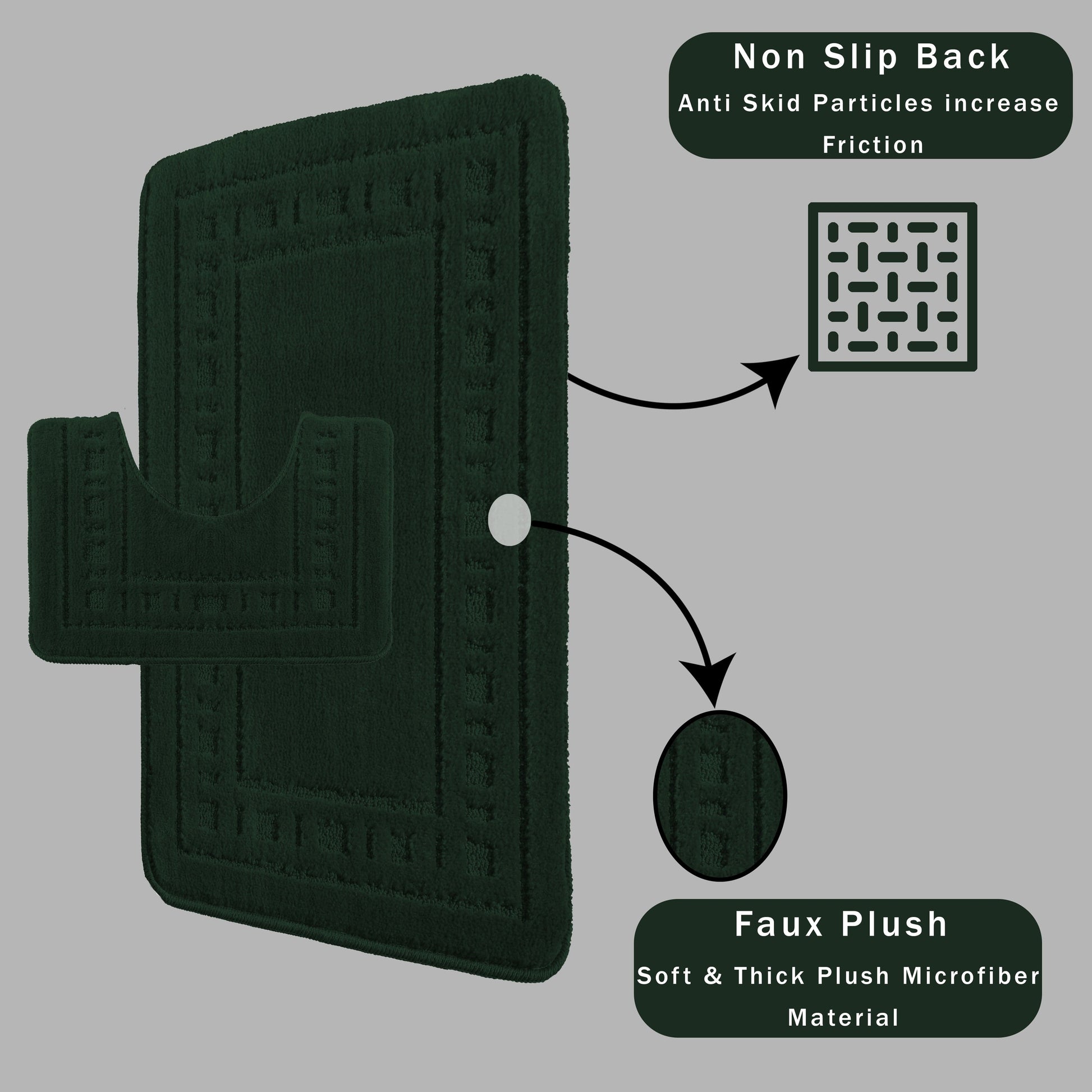 OLIVIA ROCCO Bath Mat EMERALD GREEN Miami 2 Piece Emerald Green Bath Mat & Pedestal Set Wholesale Manchester UK
