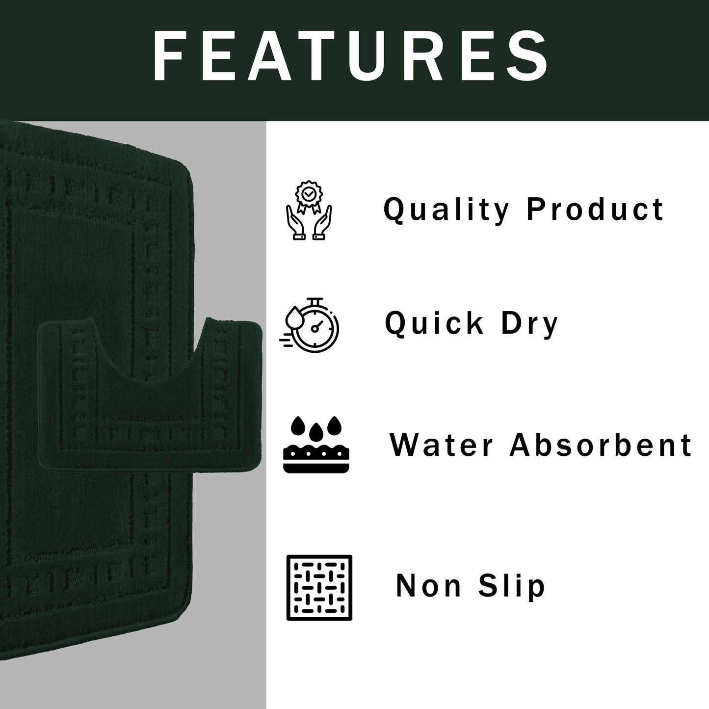 OLIVIA ROCCO Bath Mat EMERALD GREEN Miami 2 Piece Emerald Green Bath Mat & Pedestal Set Wholesale Manchester UK
