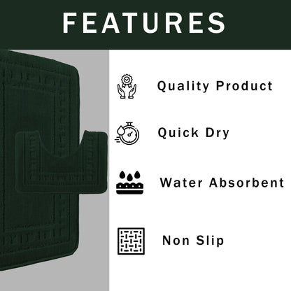 OLIVIA ROCCO Bath Mat EMERALD GREEN Miami 2 Piece Emerald Green Bath Mat & Pedestal Set Wholesale Manchester UK