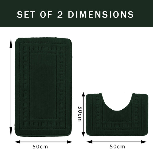 OLIVIA ROCCO Bath Mat EMERALD GREEN Miami 2 Piece Emerald Green Bath Mat & Pedestal Set Wholesale Manchester UK