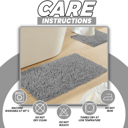 OLIVIA ROCCO Bath Mat GREY Como 2 Piece Grey Bath Mat & Pedestal Set Wholesale Manchester UK