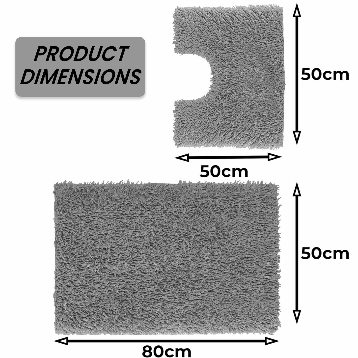 OLIVIA ROCCO Bath Mat GREY Como 2 Piece Grey Bath Mat & Pedestal Set Wholesale Manchester UK