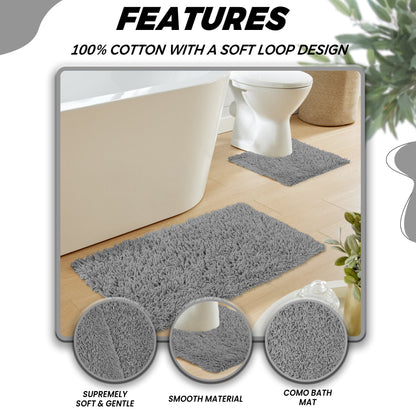 OLIVIA ROCCO Bath Mat GREY Como 2 Piece Grey Bath Mat & Pedestal Set Wholesale Manchester UK