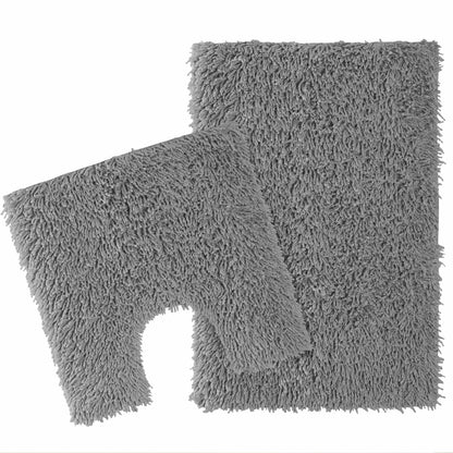 OLIVIA ROCCO Bath Mat GREY Como 2 Piece Grey Bath Mat & Pedestal Set Wholesale Manchester UK