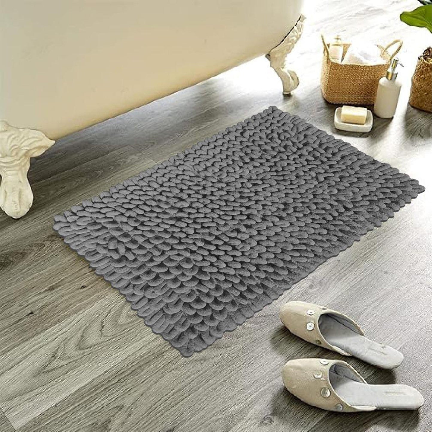 OLIVIA ROCCO Bath Mat GREY Jumbo Loop Bath Mat Wholesale Manchester UK