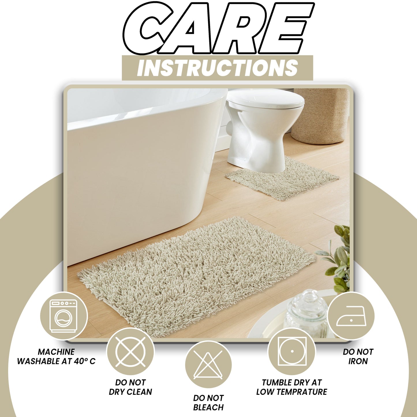 OLIVIA ROCCO Bath Mat NATURAL Como 2 Piece Natural Bath Mat & Pedestal Set Wholesale Manchester UK
