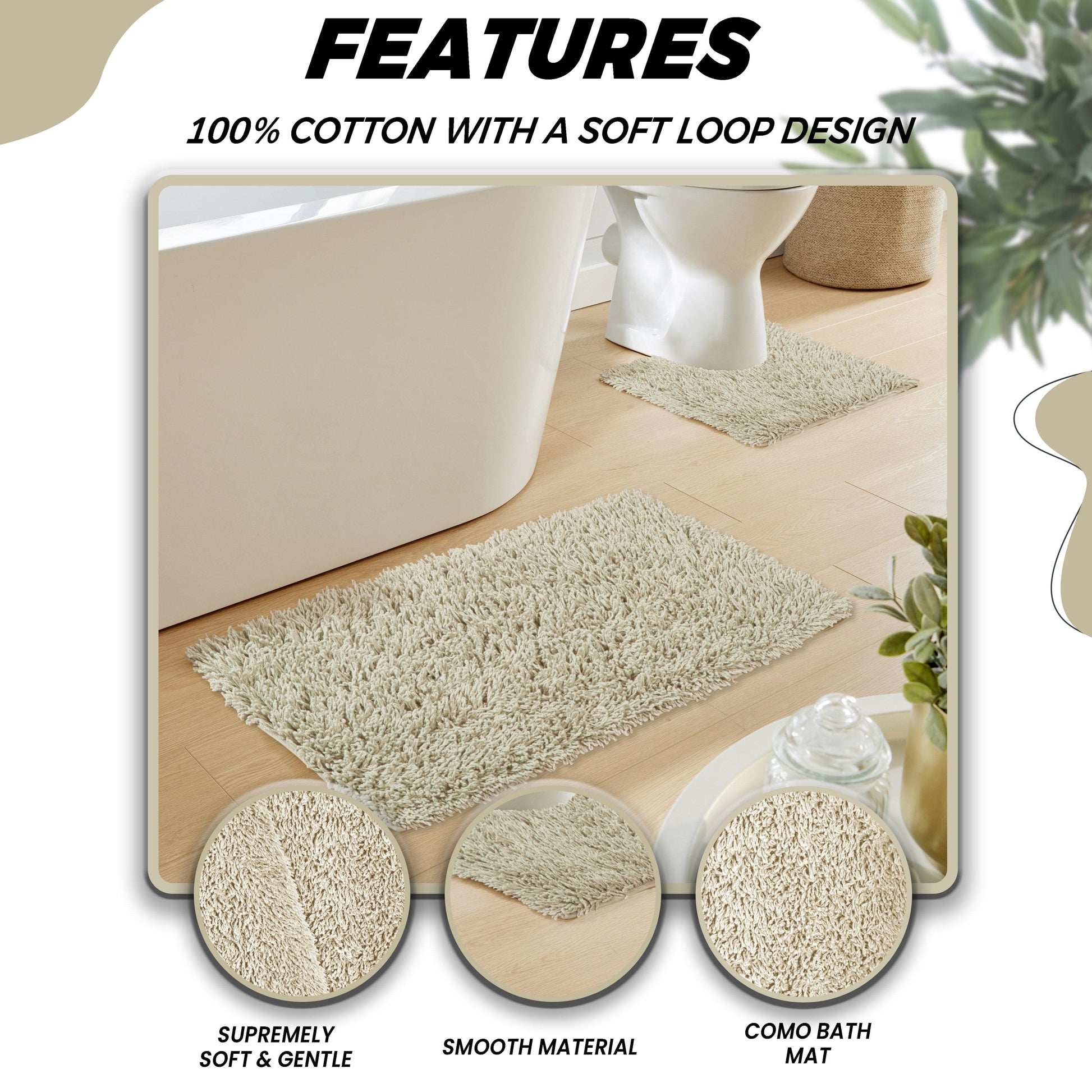 OLIVIA ROCCO Bath Mat NATURAL Como 2 Piece Natural Bath Mat & Pedestal Set Wholesale Manchester UK