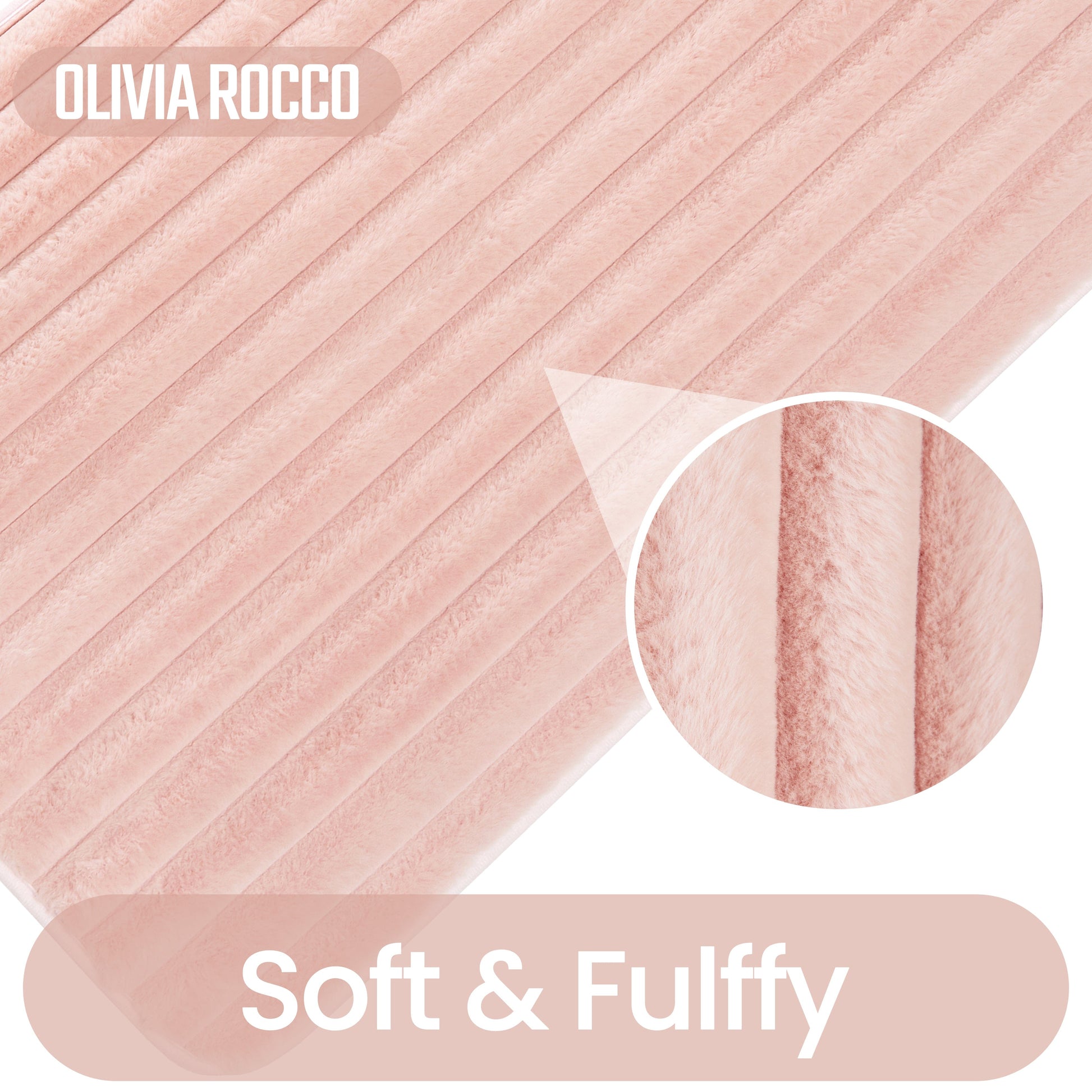OLIVIA ROCCO Bath Mat PINK 2 Piece Ribbed Pink Bath Mat Set Wholesale Manchester UK