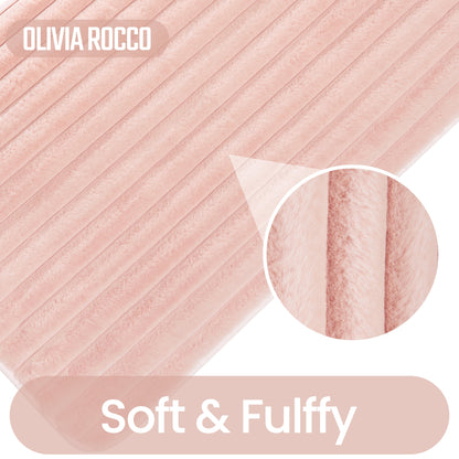 OLIVIA ROCCO Bath Mat PINK 2 Piece Ribbed Pink Bath Mat Set Wholesale Manchester UK
