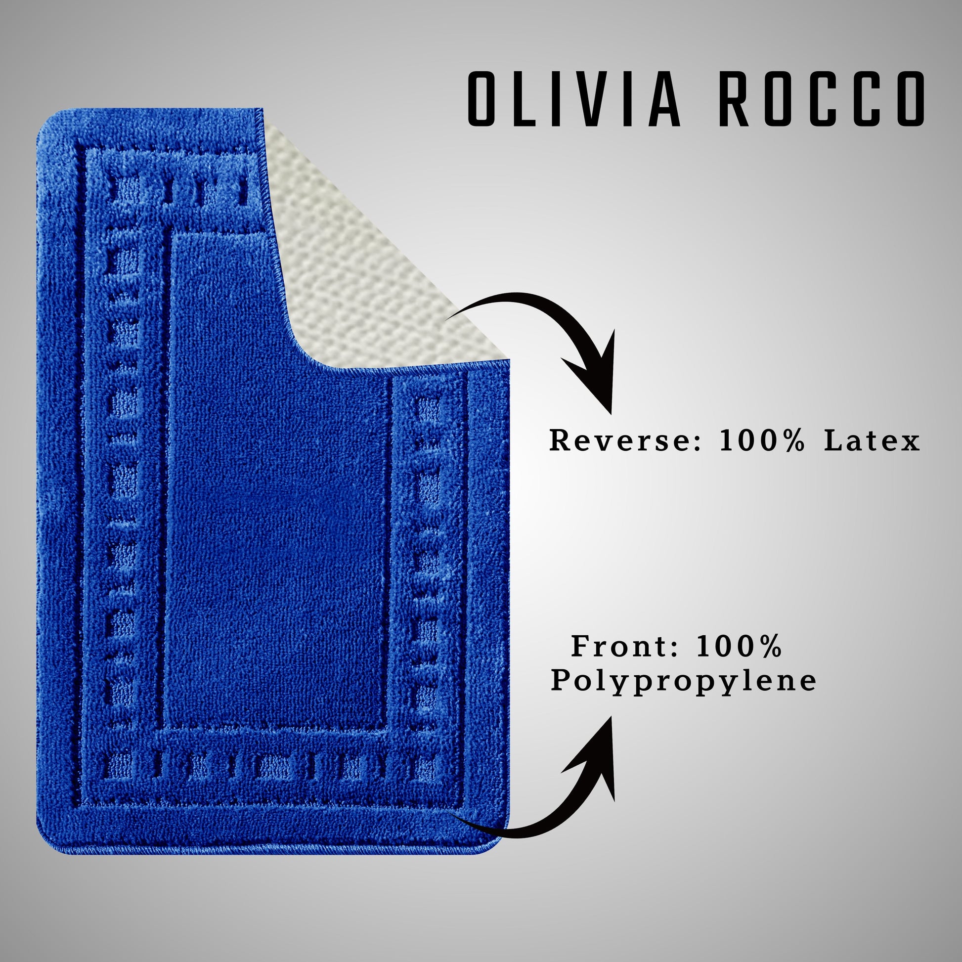 OLIVIA ROCCO Bath Mat ROYAL BLUE Miami 2 Piece Royal Blue Bath Mat & Pedestal Set Wholesale Manchester UK