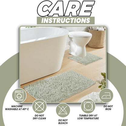 OLIVIA ROCCO Bath Mat SAGE GREEN Como 2 Piece Sage Green Bath Mat & Pedestal Set Wholesale Manchester UK
