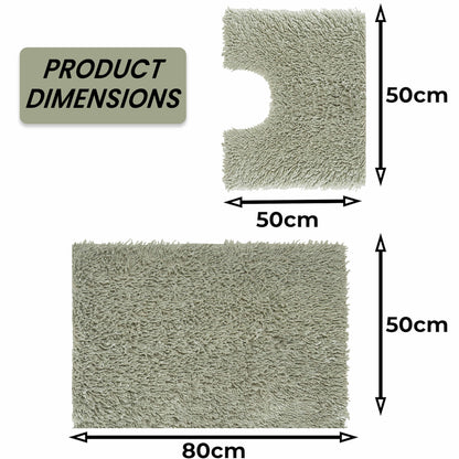 OLIVIA ROCCO Bath Mat SAGE GREEN Como 2 Piece Sage Green Bath Mat & Pedestal Set Wholesale Manchester UK
