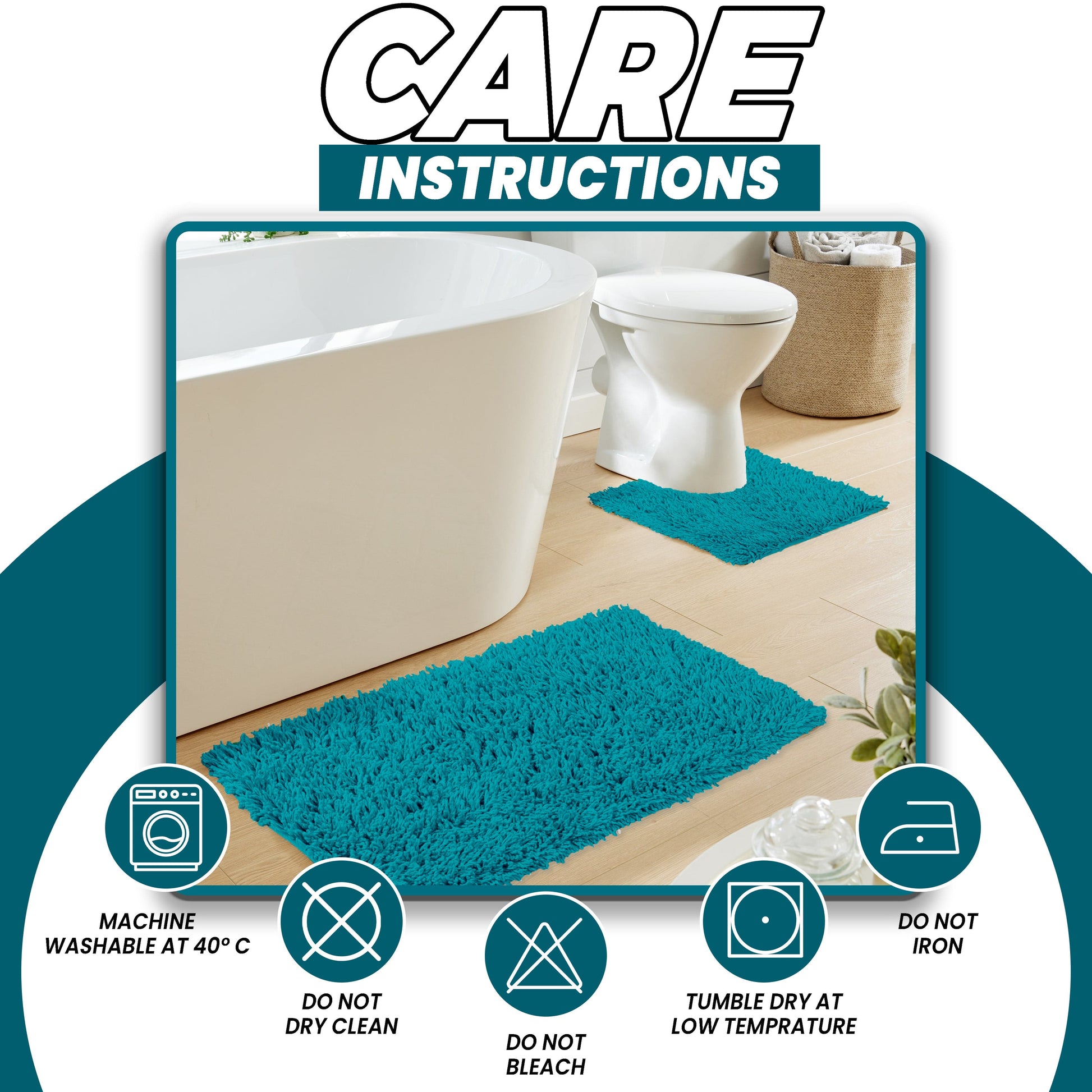 OLIVIA ROCCO Bath Mat TEAL Como 2 Piece Teal Bath Mat & Pedestal Set Wholesale Manchester UK