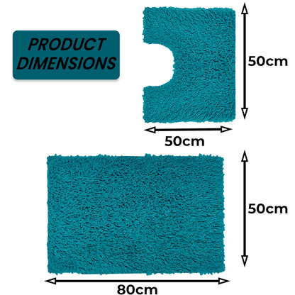 OLIVIA ROCCO Bath Mat TEAL Como 2 Piece Teal Bath Mat & Pedestal Set Wholesale Manchester UK
