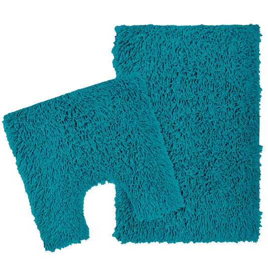 OLIVIA ROCCO Bath Mat TEAL Como 2 Piece Teal Bath Mat & Pedestal Set Wholesale Manchester UK
