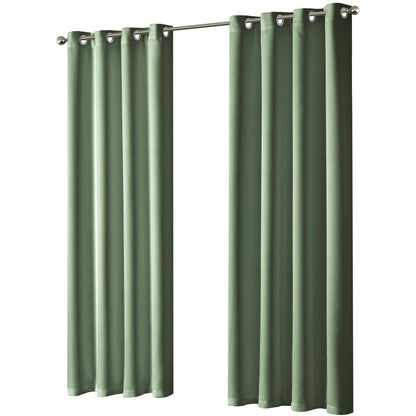 OLIVIA ROCCO Curtain 46" (WIDTH) x 54" (DROP) / SAGE GREEN Blackout Sage Green Eyelet Curtains Wholesale Manchester UK