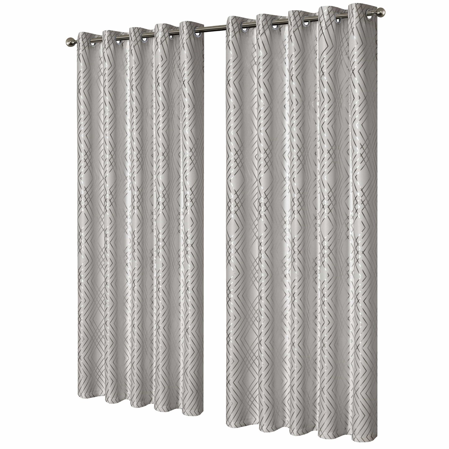 OLIVIA ROCCO Curtain 66" (WIDTH) x 54" (DROP) / NATURAL Geometric Natural Sparkle Blackout Curtains Wholesale Manchester UK