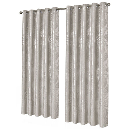 OLIVIA ROCCO Curtain 66" (WIDTH) x 54" (DROP) / NATURAL Leaf Natural Sparkle Blackout Curtains Wholesale Manchester UK