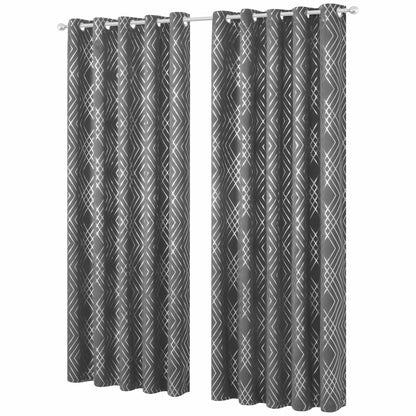 OLIVIA ROCCO Curtain 66" (WIDTH) x 54" (DROP) / SILVER Geometric Silver Sparkle Blackout Curtains Wholesale Manchester UK